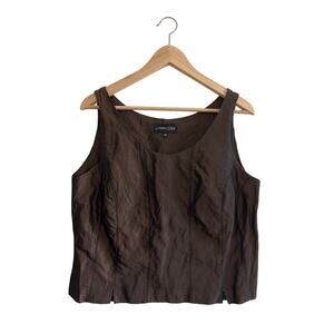 VINTAGE | Italian Mezzaluna Mesh Metallic Bronze Corset Style Crop Top